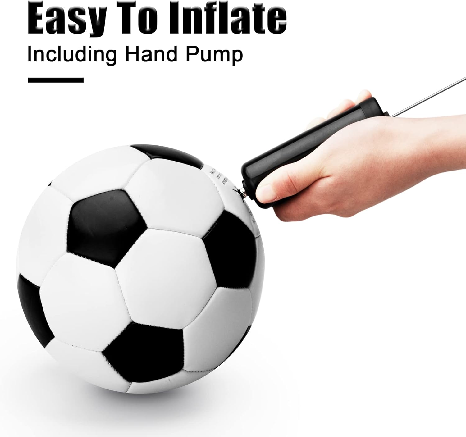 Soccer Ball Size 5 Size 4 Size 3 Size 2 with Pump Deflated - Single, 2 or 3 Pack Official Size Indoor Outdoor Training - Gift for Toddler Kids Youth Teens Adult